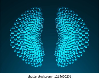 Sound waves oscillating dark blue light