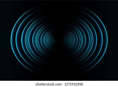 Sound waves oscillating dark blue light