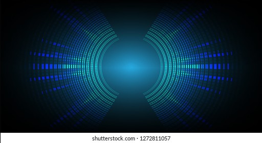 Sound waves oscillating dark blue light