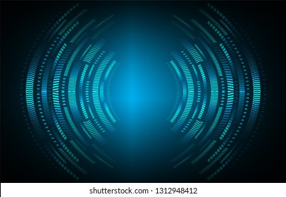 Sound waves oscillating dark blue light