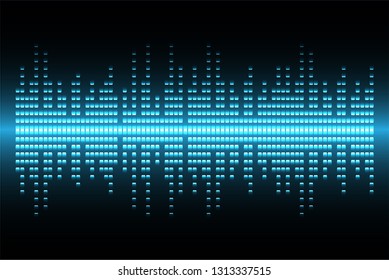 Sound waves oscillating dark blue light