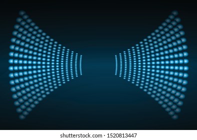 Sound waves oscillating dark blue light