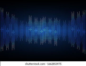 Schallwellen, die dunkelblaues Licht ausstrahlen