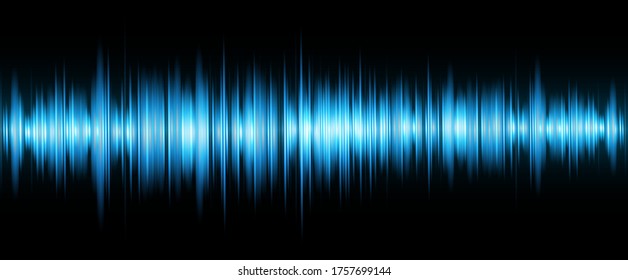 Sound waves oscillating dark blue light
