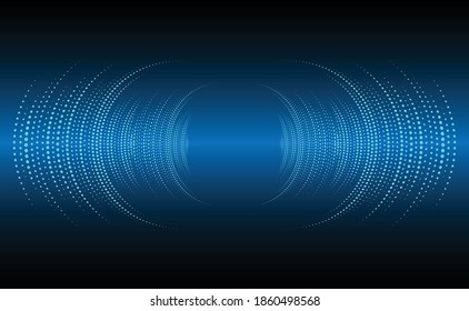 Sound waves oscillating dark blue light
