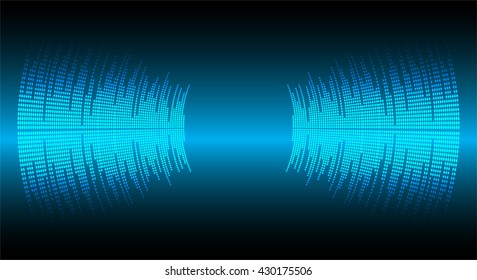 Sound waves oscillating dark blue light, Wave Abstract technology background. Vector wave.