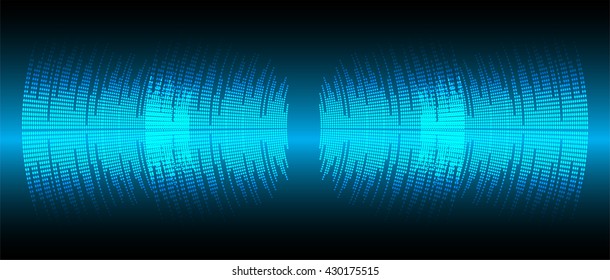 Sound waves oscillating dark blue light, Wave Abstract technology background. Vector wave.