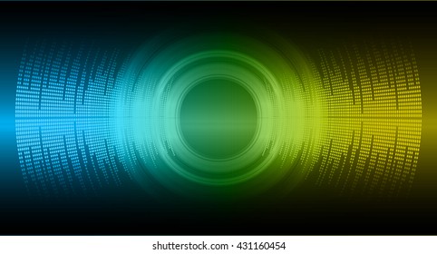 Sound waves oscillating dark blue yellow light, Wave Abstract technology background. Vector wave. water wave