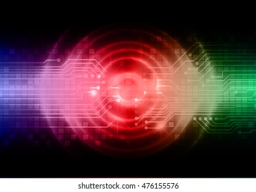Sound waves oscillating dark blue red green light, Abstract technology background. Vector.