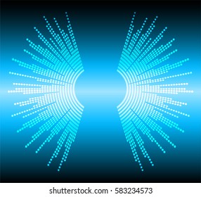 Sound waves oscillating dark blue light, Abstract technology background. Vector.