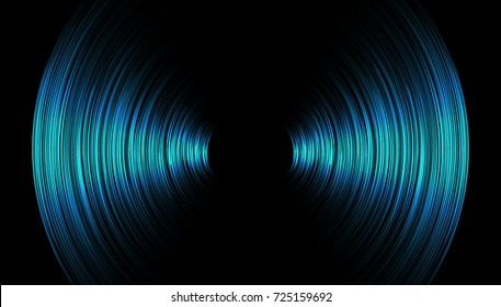 Sound waves oscillating dark blue light, Abstract technology background. Vector.