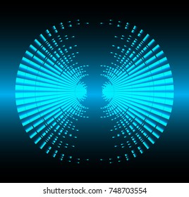 Sound waves oscillating dark blue light, Abstract technology background. Vector.