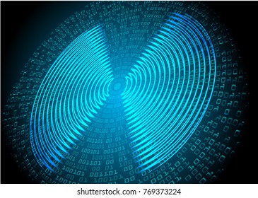 Sound waves oscillating dark blue light, Abstract technology background. Vector. binary