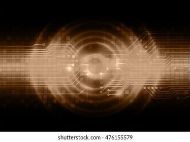 Sound waves oscillating dark brown light, Abstract technology background. Vector.