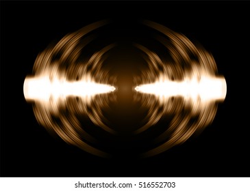 Sound waves oscillating dark brown light, Abstract technology background. Vector.