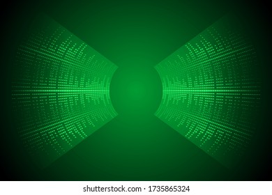 Sound waves oscillating dark green light
