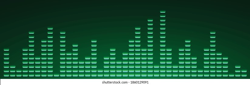 Sound waves oscillating dark green light