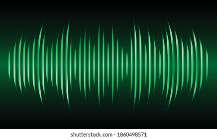Ondas sonoras oscilando el verde oscuro