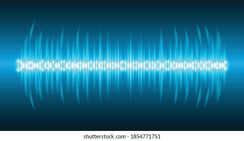 Sound waves oscillating dark light