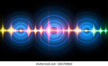Sound waves oscillating dark light