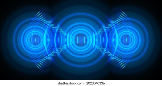 Sound waves oscillating dark light