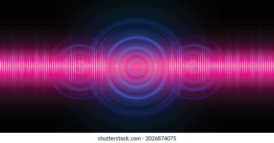 ondas sonoras oscilando la luz oscura