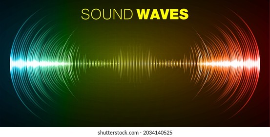 Sound waves oscillating dark light