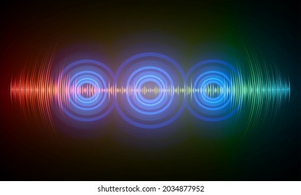 Sound waves oscillating dark light