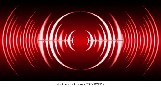 Sound waves oscillating dark light