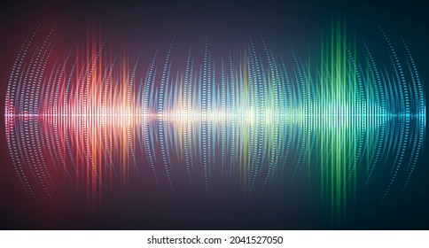 Sound waves oscillating dark light