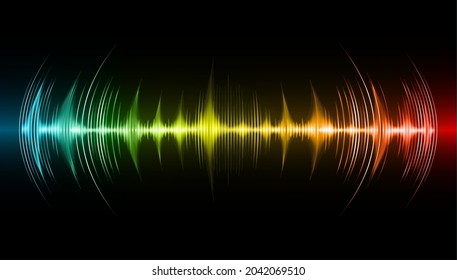 Sound waves oscillating dark light