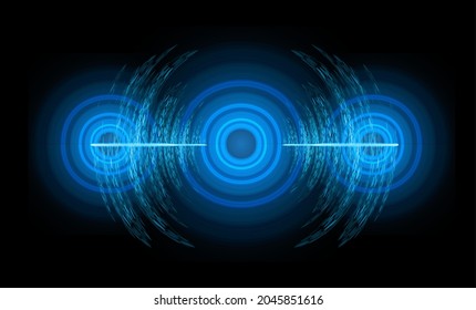 Sound waves oscillating dark light music radio equalizer voice vector background