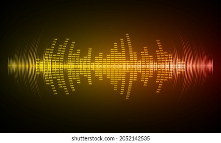 Sound waves oscillating dark light music radio equalizer voice vector 