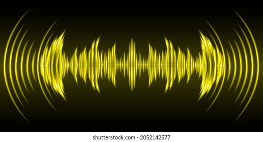 Ondas sonoras oscilando el vector de voz del ecualizador de la música de la luz oscura 