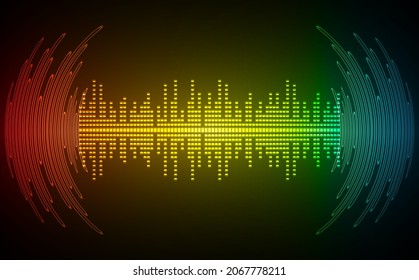 Sound waves oscillating dark light
