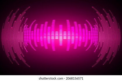Sound waves oscillating dark light