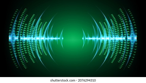 Sound waves oscillating dark light