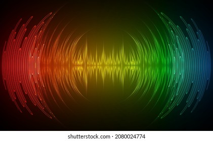 Sound waves oscillating dark light