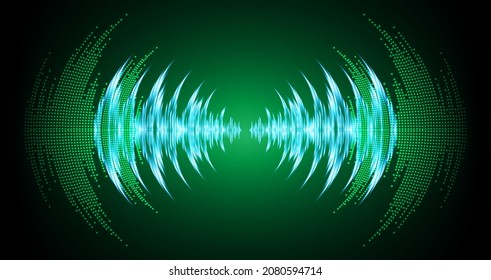 Sound waves oscillating dark light