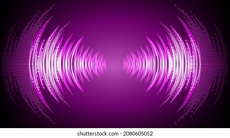 Sound waves oscillating dark light