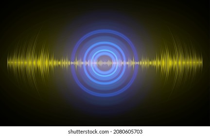 Sound waves oscillating dark light