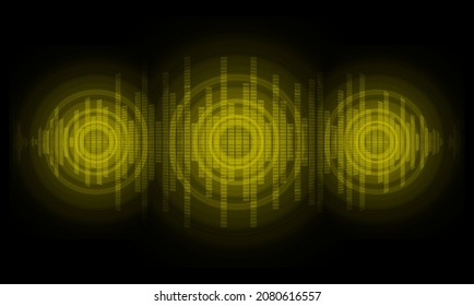 Sound waves oscillating dark light