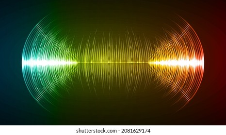 Sound waves oscillating dark light
