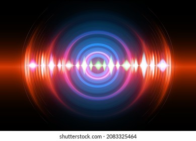 Sound waves oscillating dark light