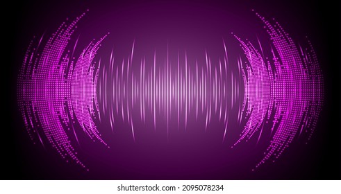 Sound waves oscillating dark light