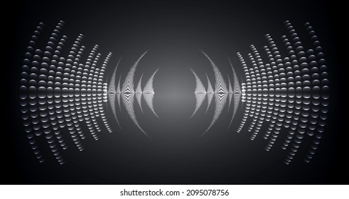 Sound waves oscillating dark light