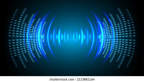 Sound waves oscillating dark light
