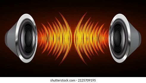ondas sonoras oscilando la luz oscura. auricular
