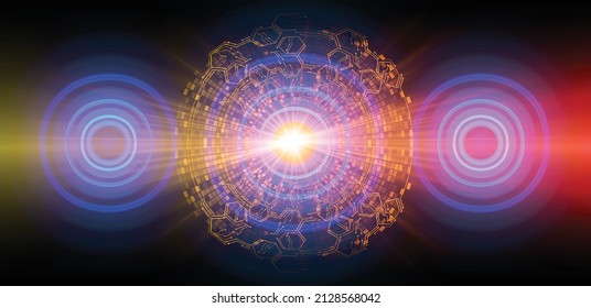 Sound waves oscillating dark light