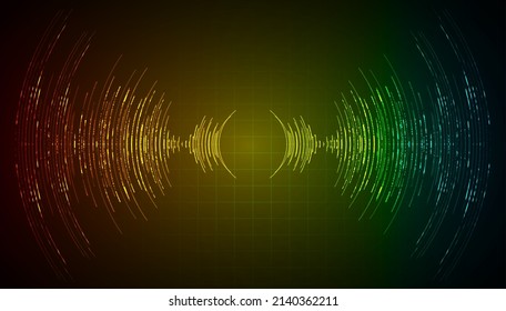 Sound waves oscillating dark light